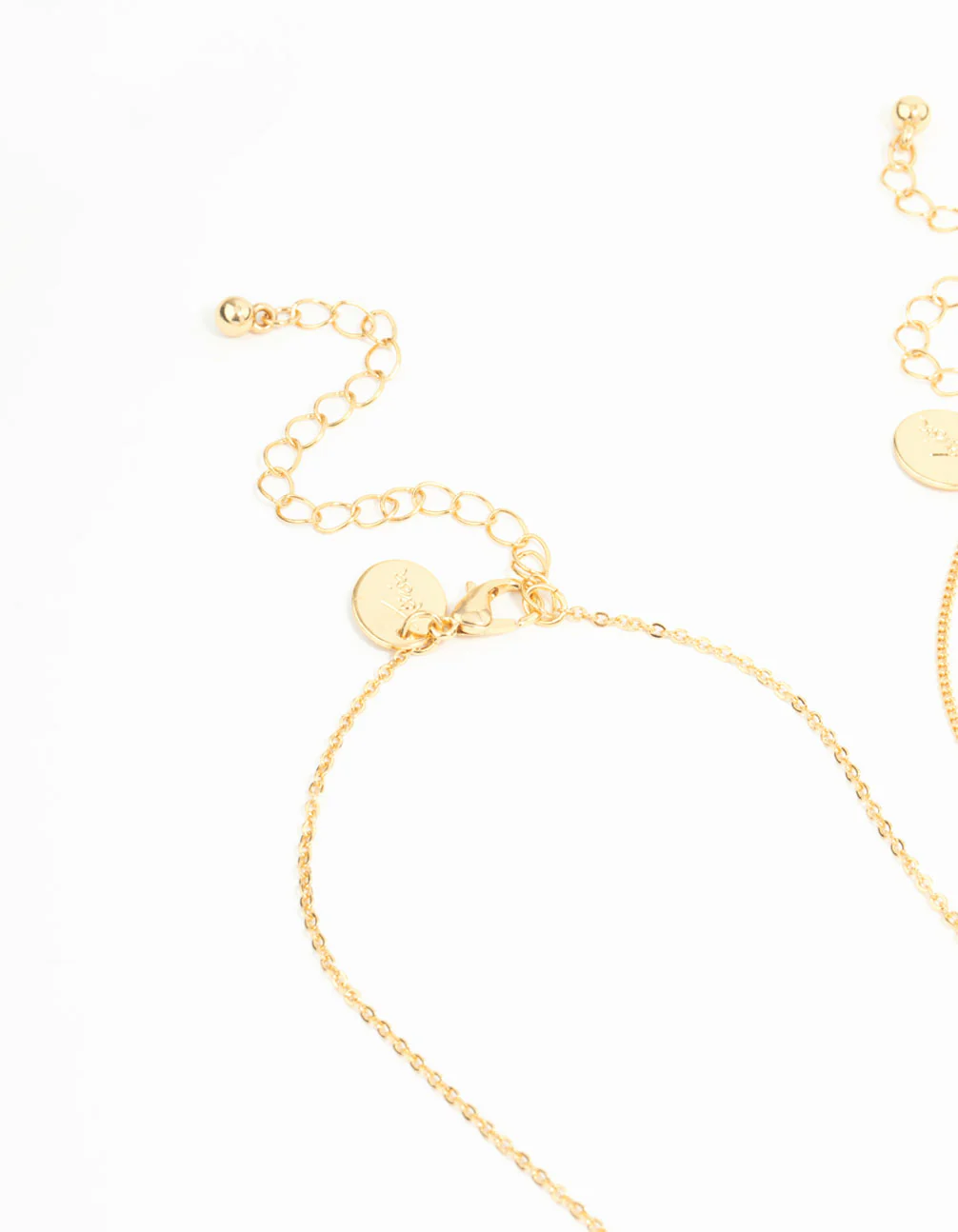 Gold Plated Cubic Zirconia & Plain Cross Necklaces 2-Pack - Image 3