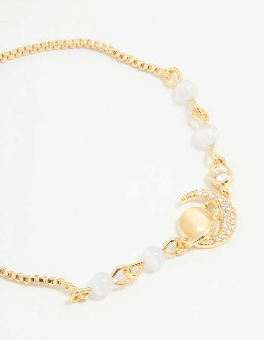 Gold Plated Cubic Zirconia Quartz Celestial Toggle Bracelet - Image 2