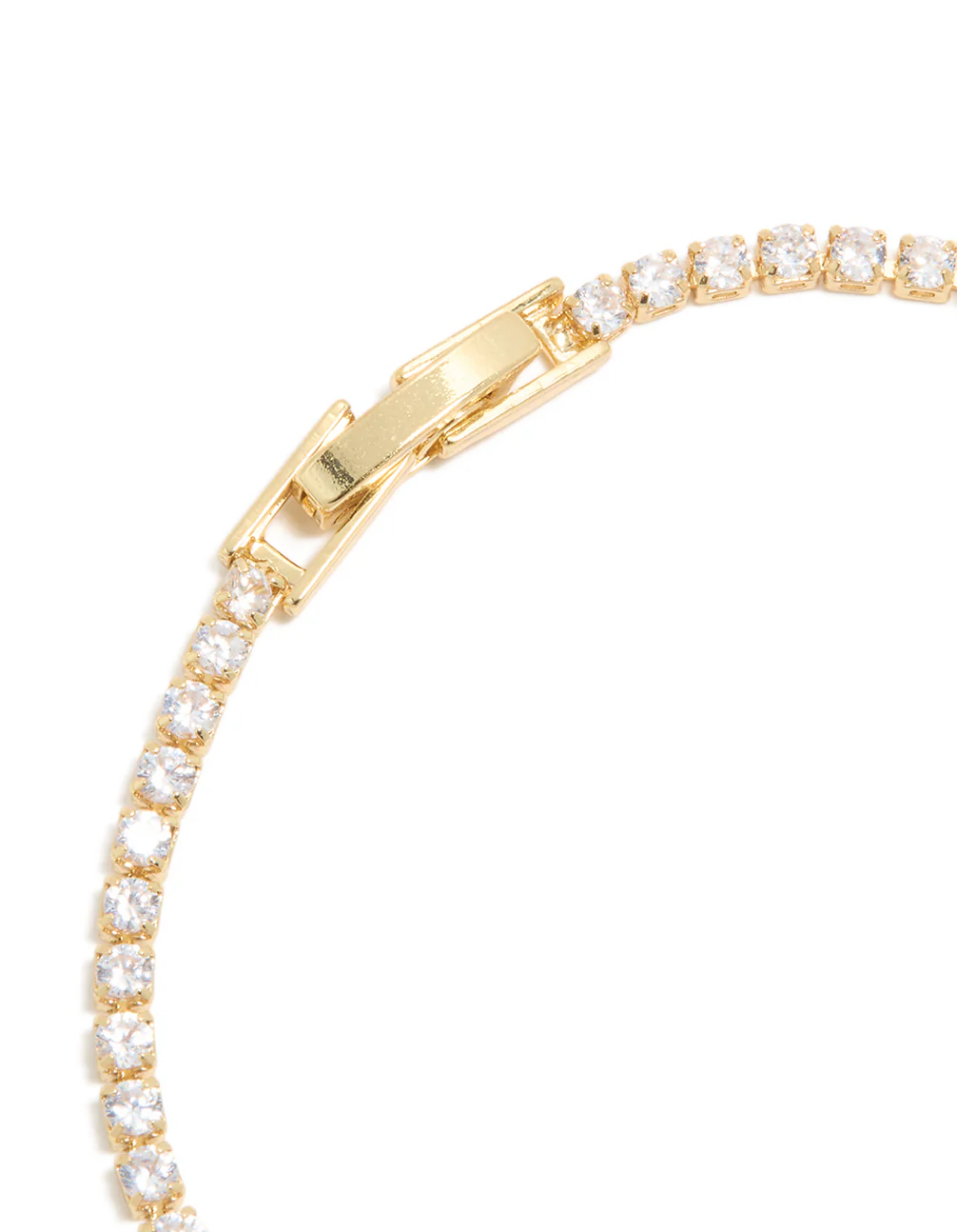 Gold Plated Cubic Zirconia Rectangular Centre & Tennis Bracelet - Image 5