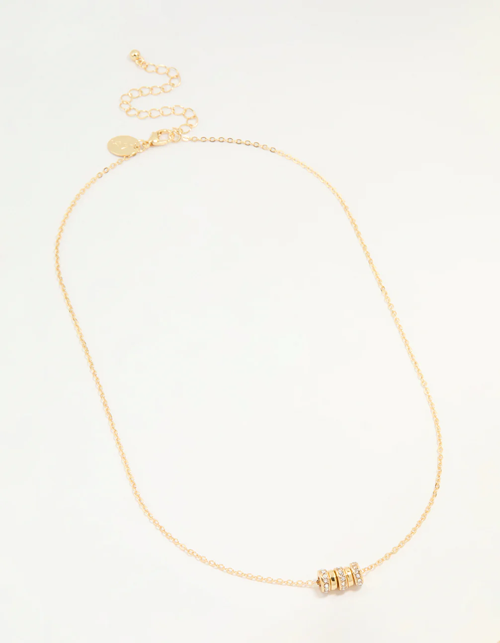 Gold Plated Cubic Zirconia Rondell Necklace - Image 4