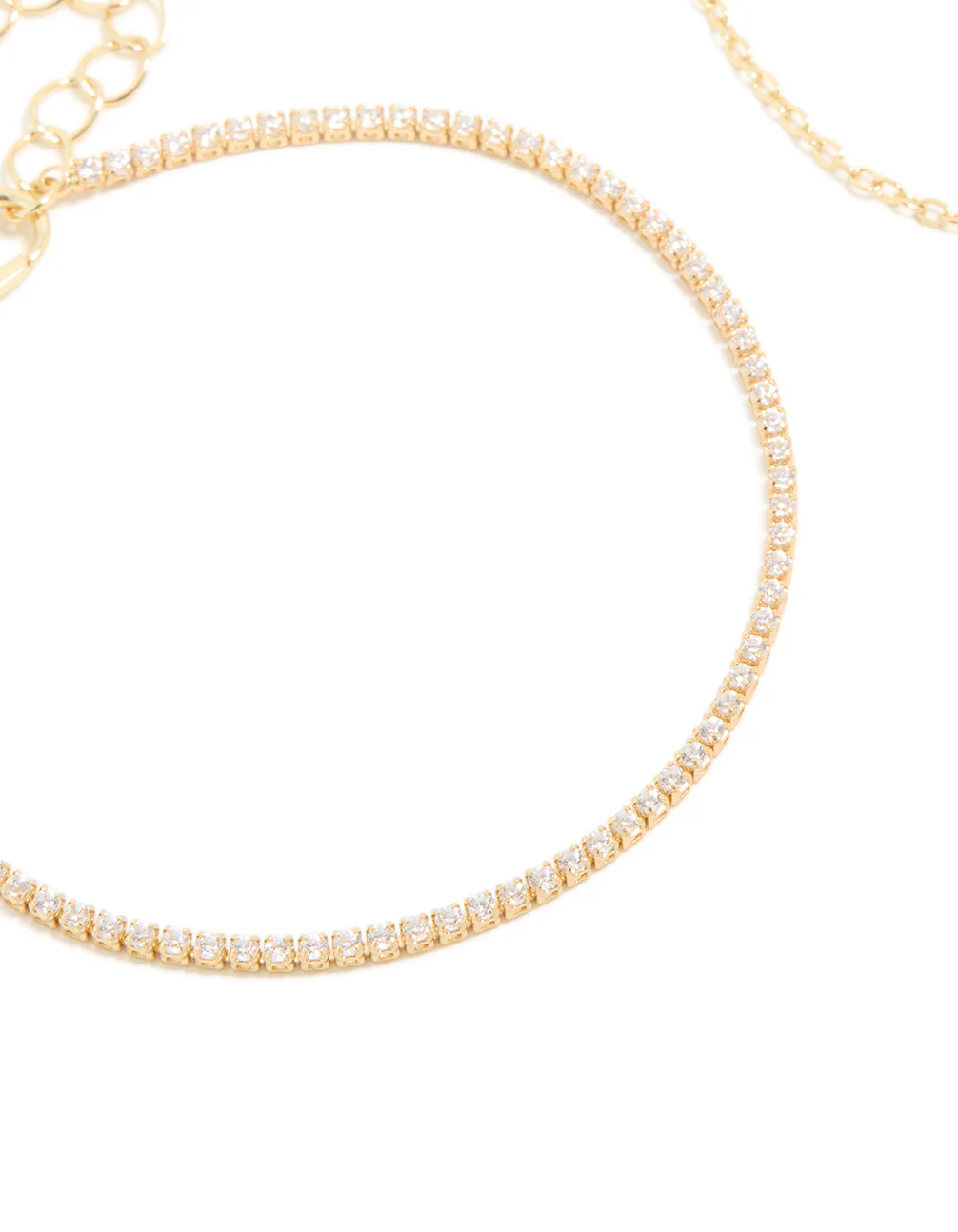 Gold Plated Cubic Zirconia & Rose Quartz Semi-Precious Stone Bracelets 2-Pack - Image 4