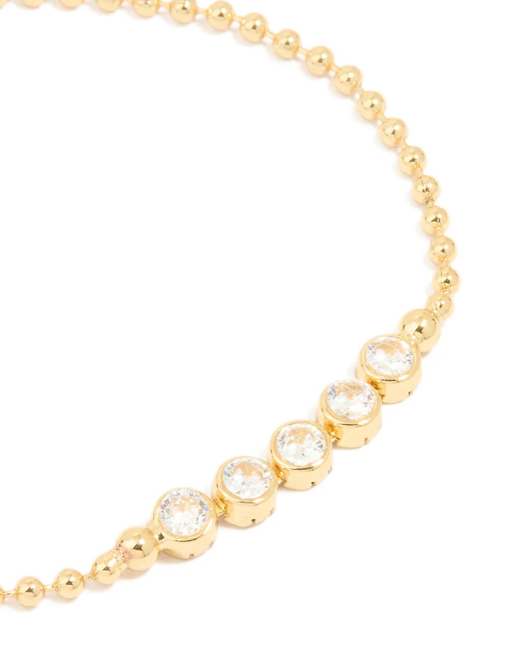 Gold Plated Cubic Zirconia Round Bezel Bracelet - Image 3