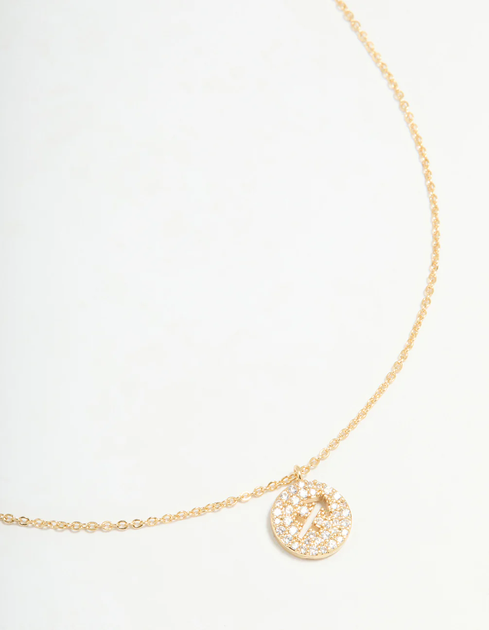 Gold Plated Cubic Zirconia Sagittarius Circle Necklace