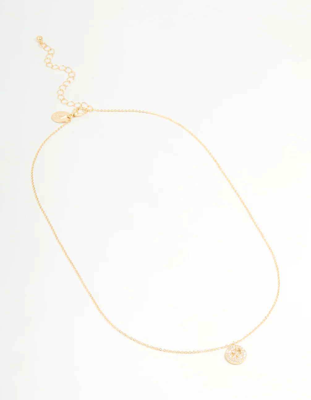 Gold Plated Cubic Zirconia Sagittarius Circle Necklace - Image 2