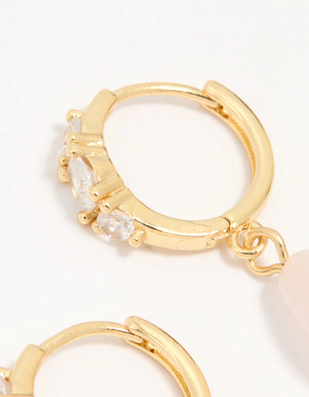 Gold Plated Cubic Zirconia Semi Precious Drop Earrings - Image 5