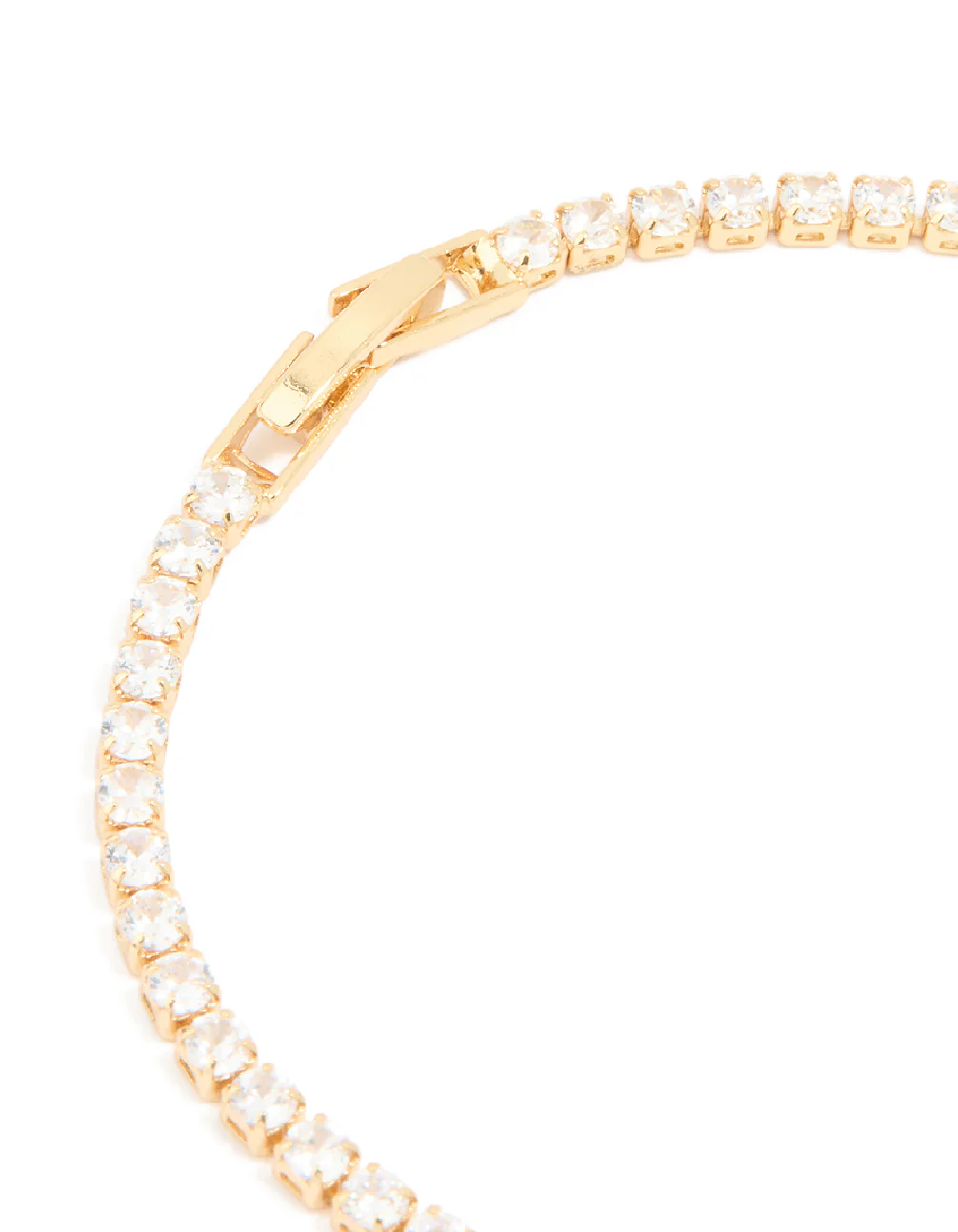 Gold Plated Cubic Zirconia Small Square Tennis Bracelet - Image 5