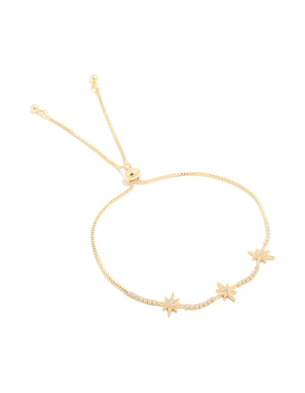 Gold Plated Cubic Zirconia Stars Toggle Bracelet - Image 2