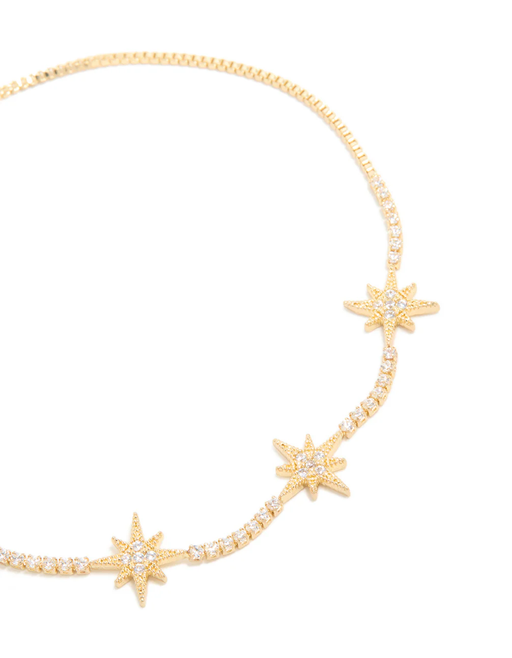 Gold Plated Cubic Zirconia Stars Toggle Bracelet - Image 4
