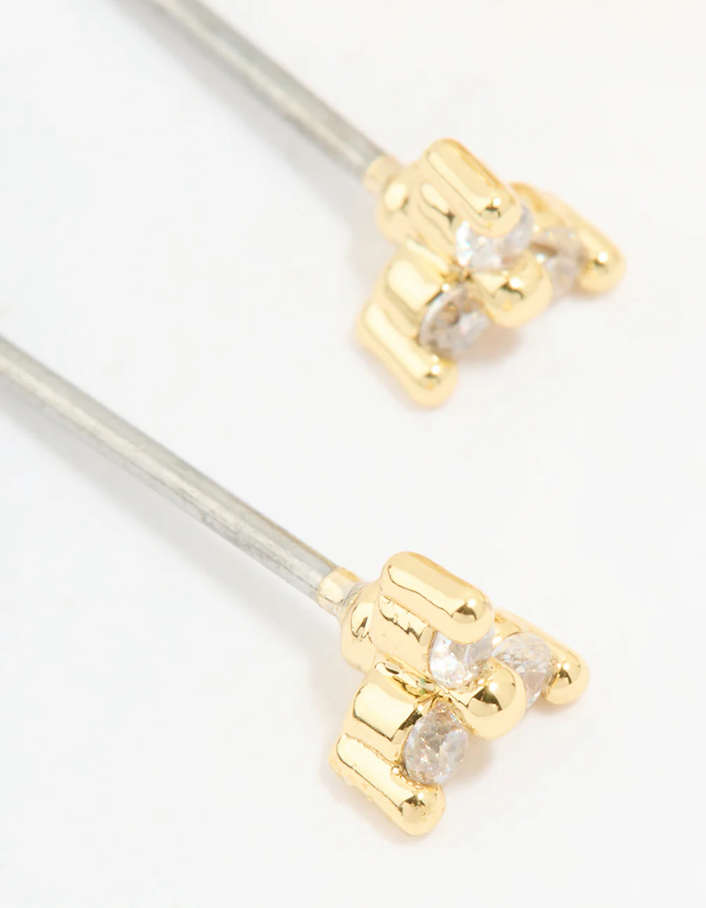 Gold Plated Cubic Zirconia Stud & Huggie Earrings 2-Pack - Image 2