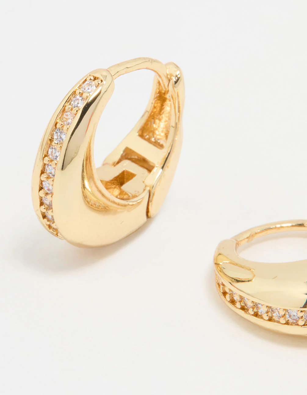 Gold Plated Cubic Zirconia Teardrop Hoop Earrings - Image 4