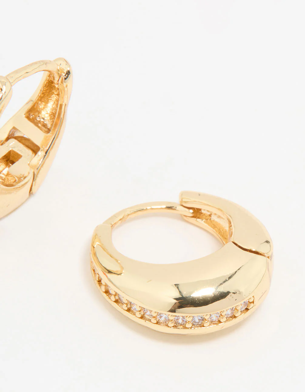 Gold Plated Cubic Zirconia Teardrop Hoop Earrings - Image 5