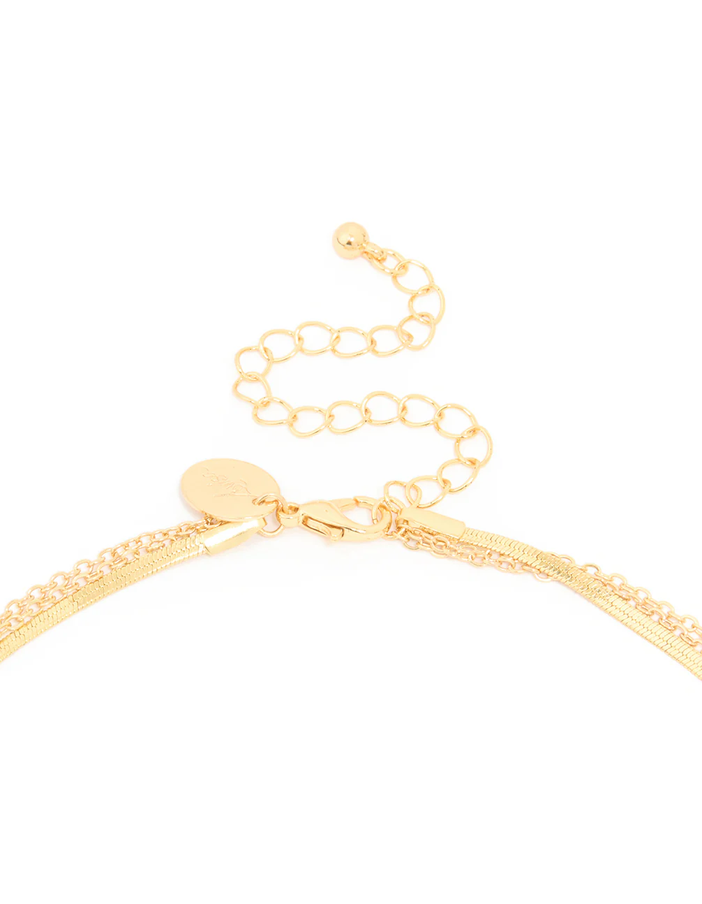 Gold Plated Cubic Zirconia Teardrop Snake Chain Layered Necklace - Image 3