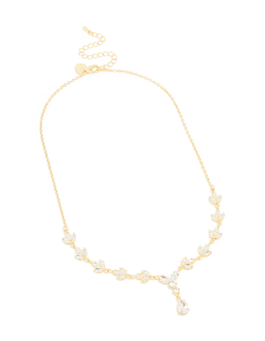 Gold Plated Cubic Zirconia Vine Drop Y-Necklace - Image 4