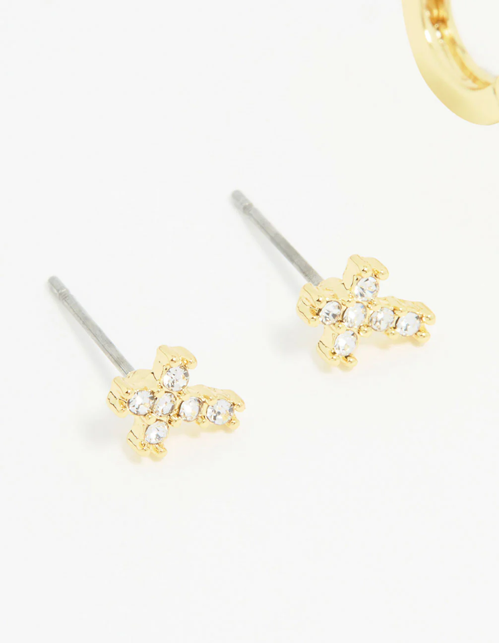 Gold Plated Cubic Zirconia Yin Yang Earrings 3-Pack - Image 4