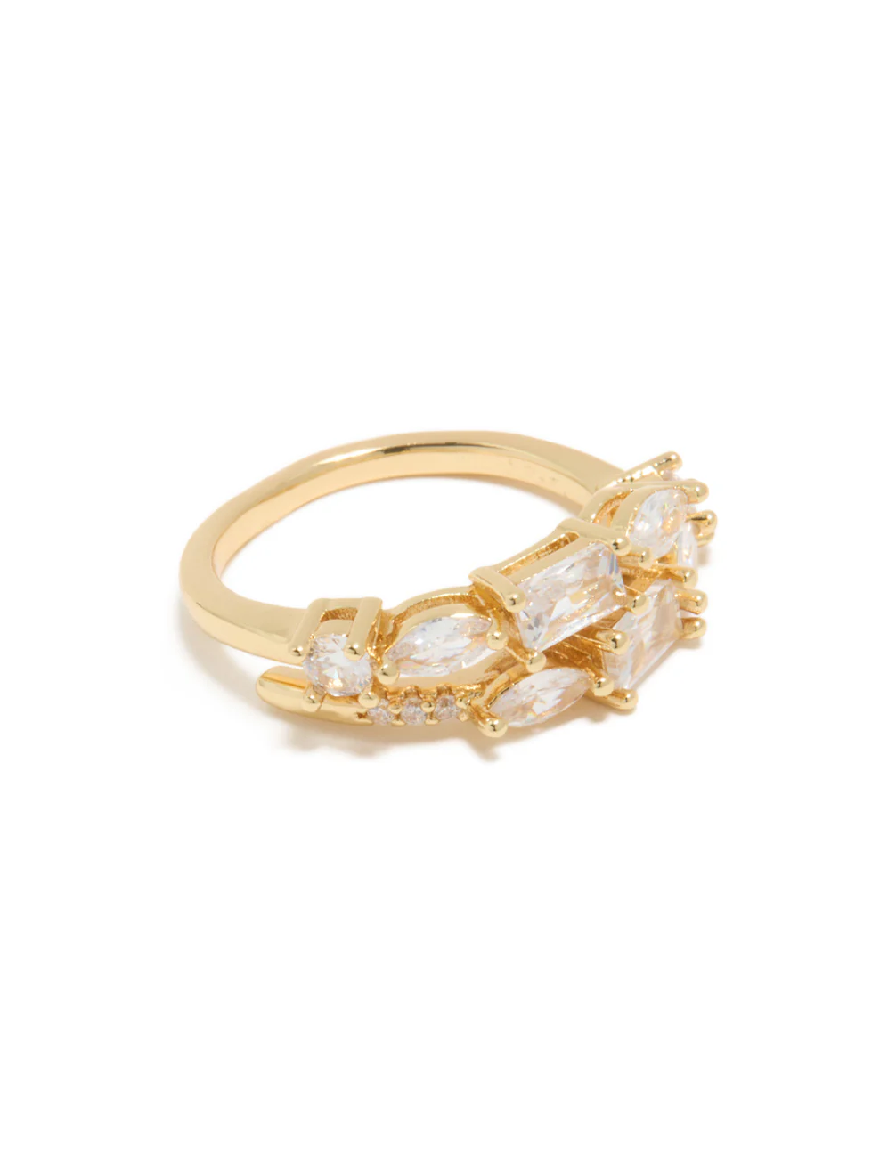 Gold Plated Cubic Zirconias Dainty Layered Ring - Image 2