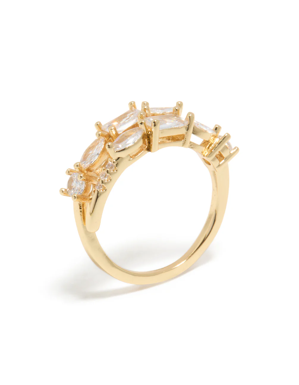 Gold Plated Cubic Zirconias Dainty Layered Ring - Image 4