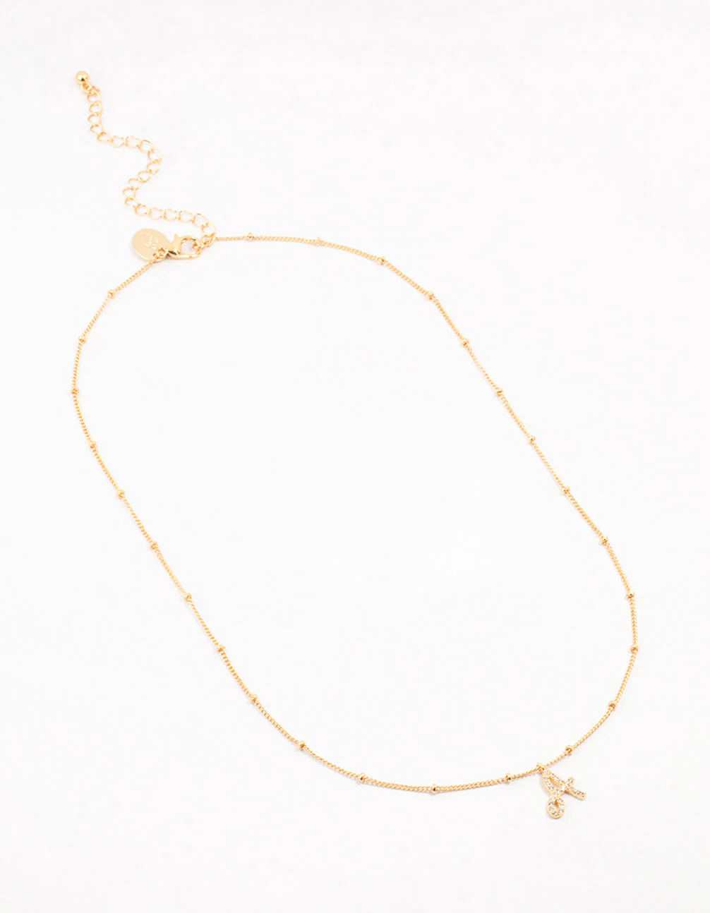 Gold Plated Cursive A Initial Necklace - Image 2