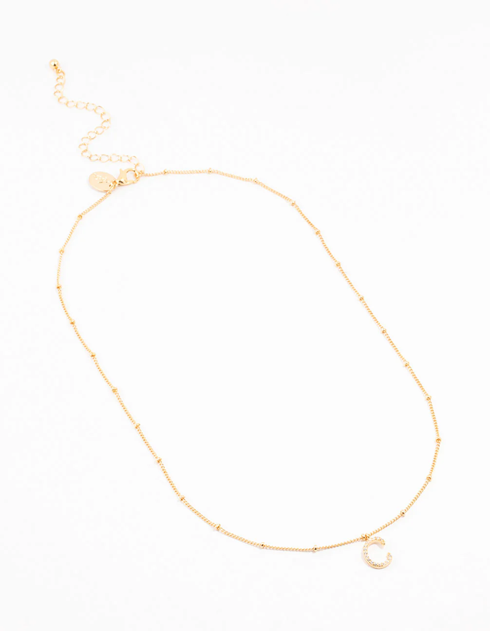 Gold Plated Cursive C Initial Necklace - Image 2