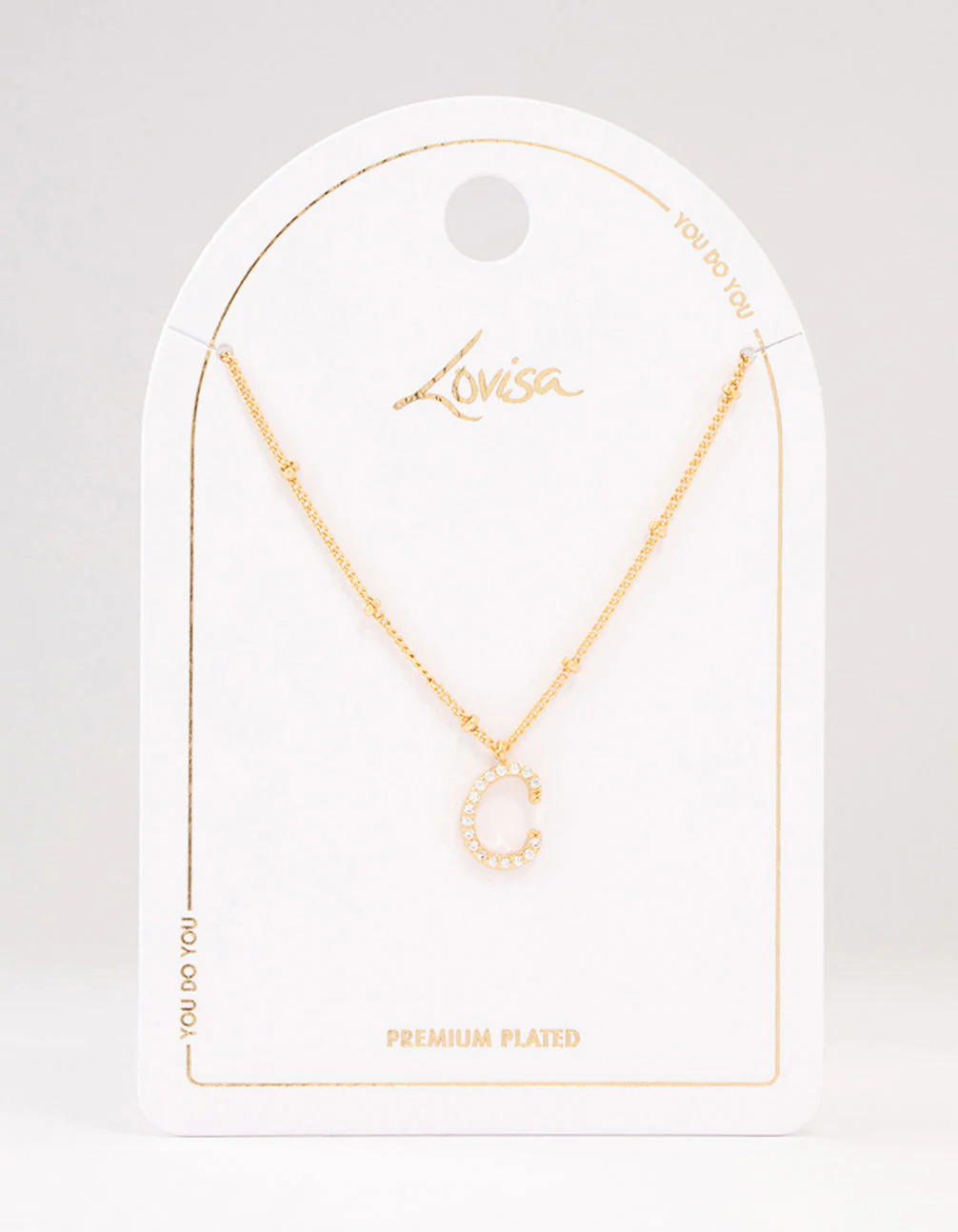 Gold Plated Cursive C Initial Necklace - Image 3