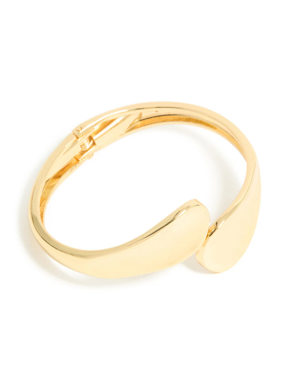 Gold Plated Curved Wrapped Hinged Bangle - Image 2