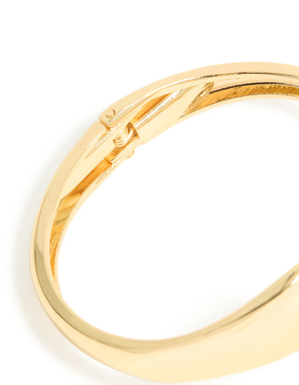 Gold Plated Curved Wrapped Hinged Bangle - Image 5