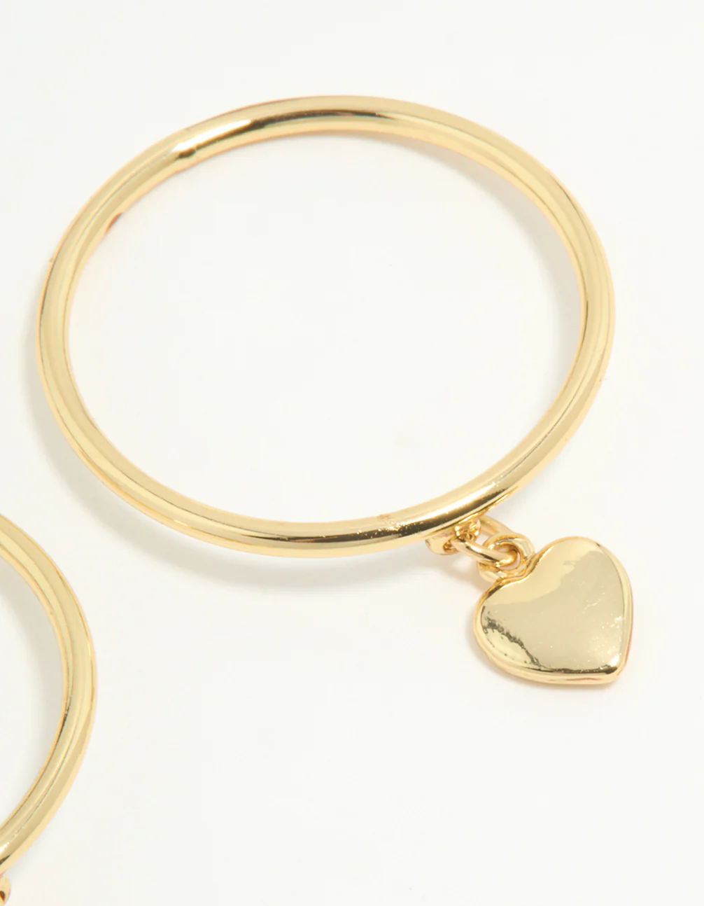 Gold Plated Dainty Heart Charm Rings 2-Pack - Image 3