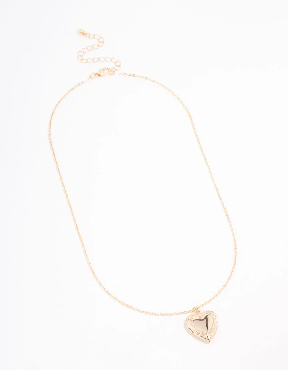 Gold Plated Detailed Heart Locket Necklace - Image 2