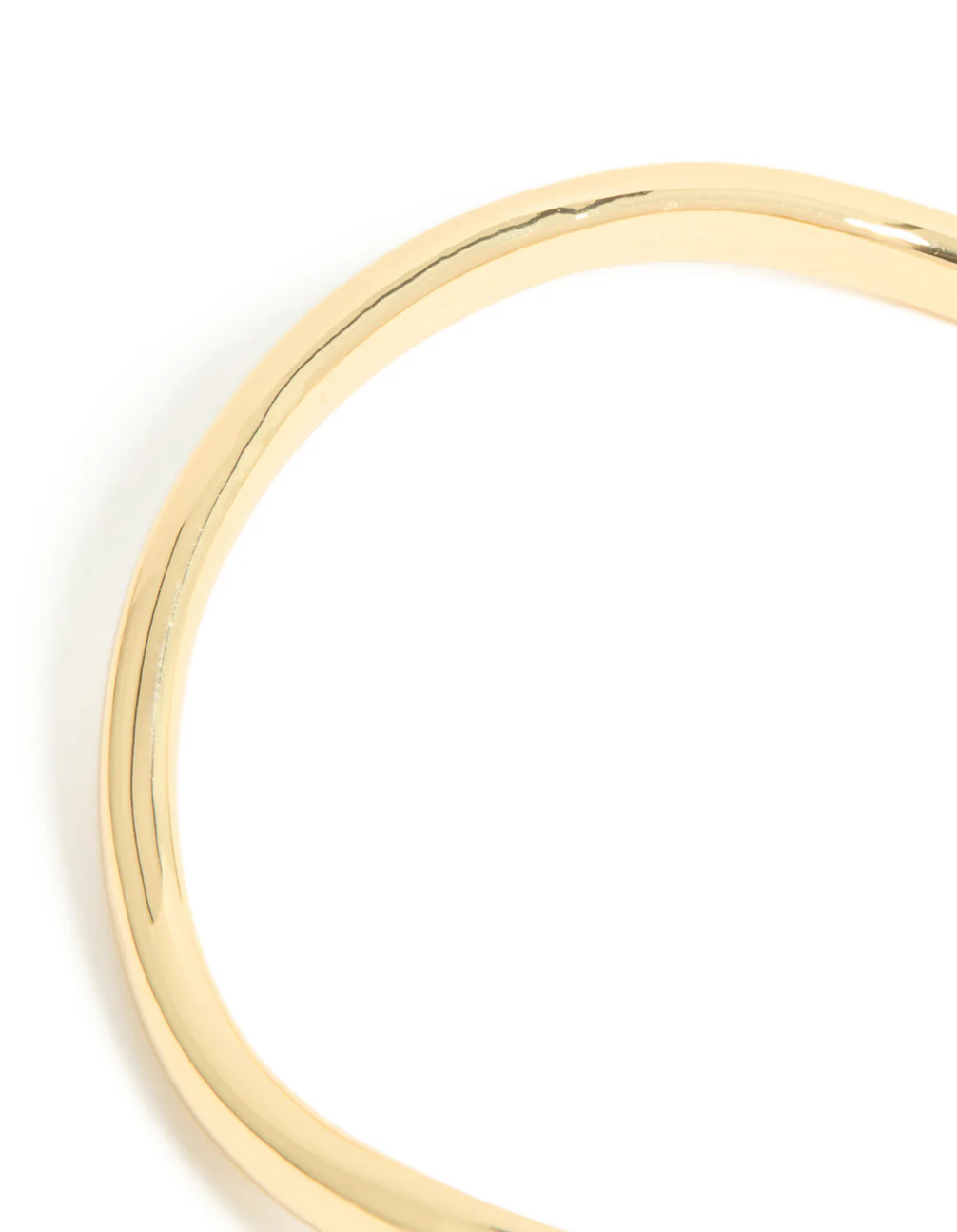 Gold Plated Diamante Bezel Set Centre Wavy Bangle - Image 3