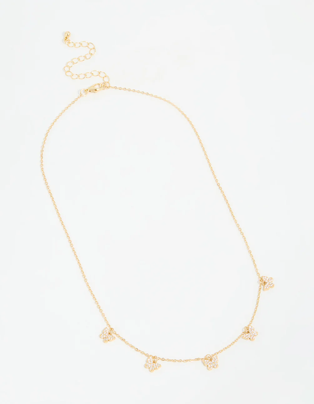 Gold Plated Diamante Butterfly Dainty Charm Necklace - Image 4