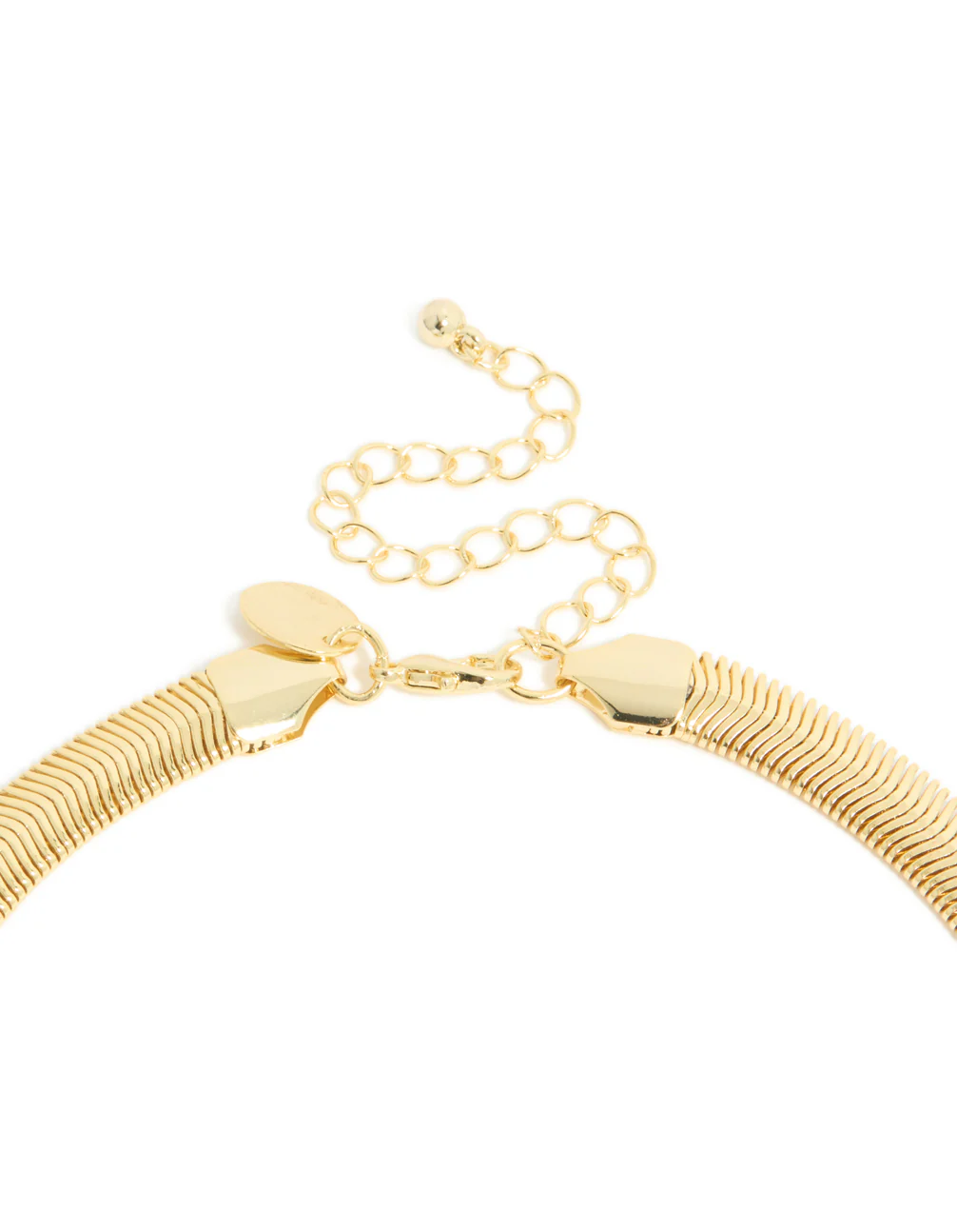 Gold Plated Diamante Centre Thick Snake Chain Necklace - Image 5