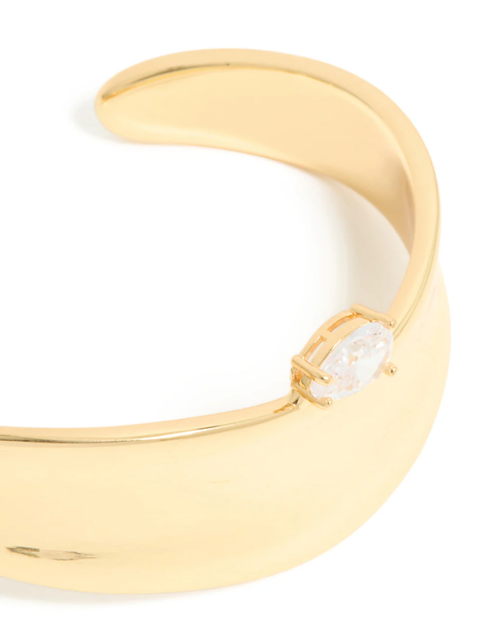 Gold Plated Diamante Centre Thick Wrist Cuff - Image 4