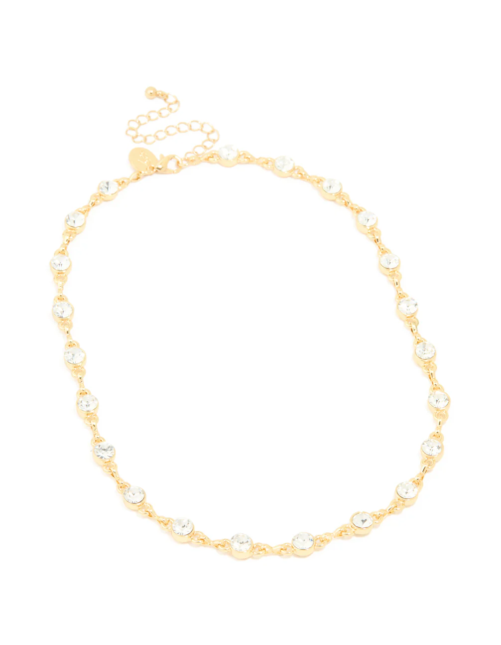 Gold Plated Diamante Circles Necklace - Image 2