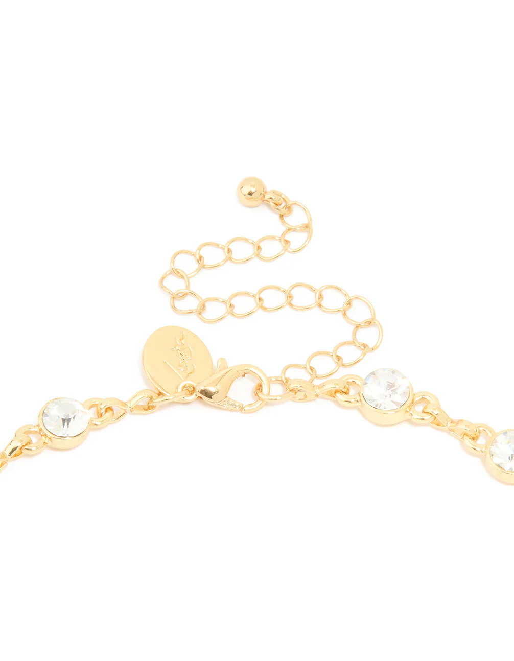 Gold Plated Diamante Circles Necklace - Image 3