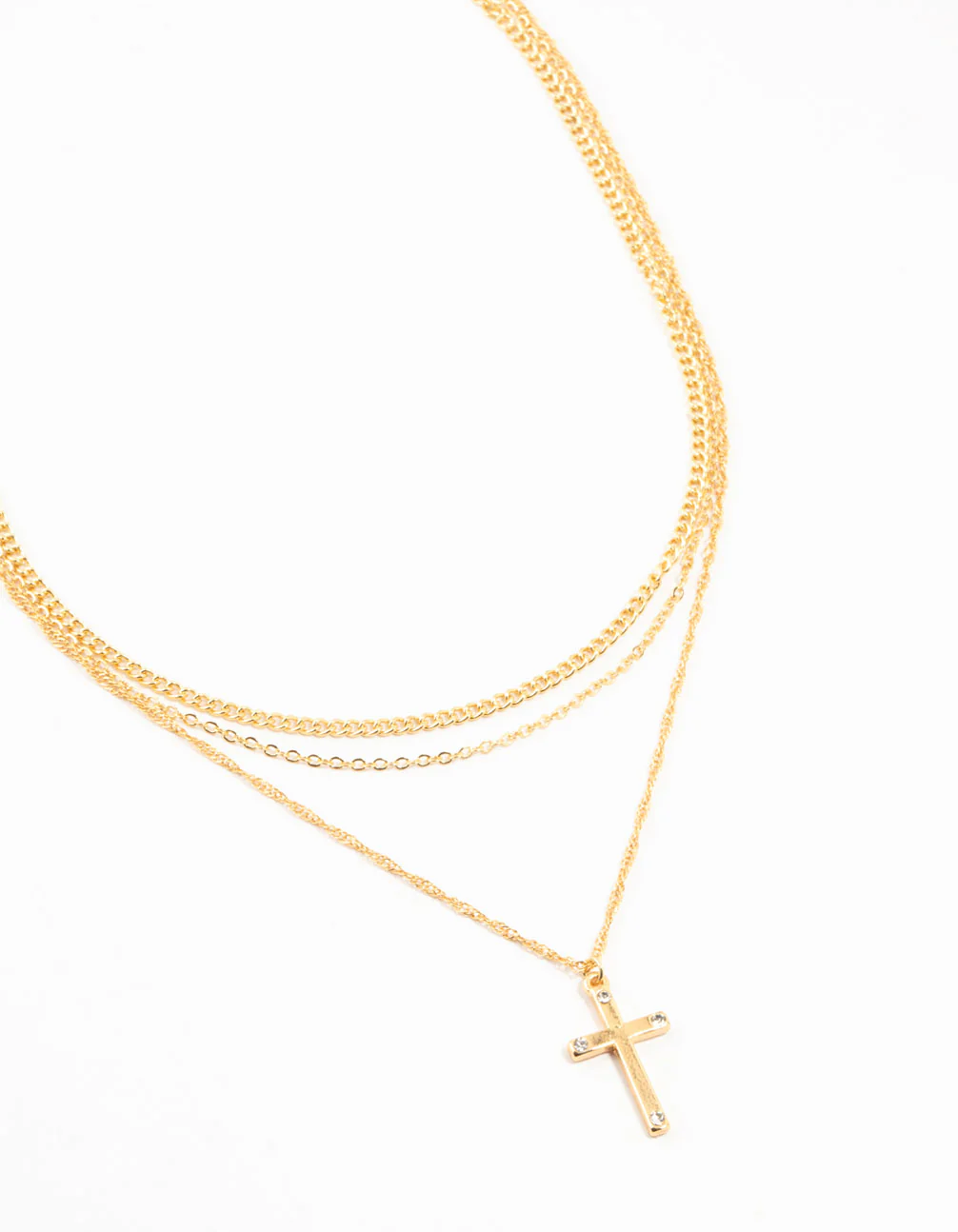 Gold Plated Diamante Cross Necklaces 3-Pack - Image 4