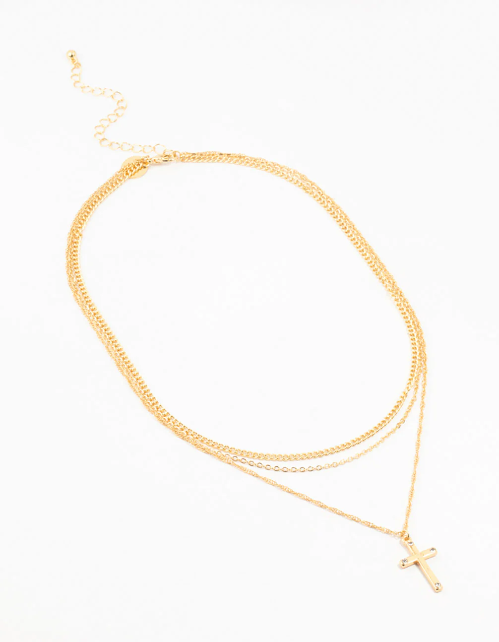 Gold Plated Diamante Cross Necklaces 3-Pack - Image 5