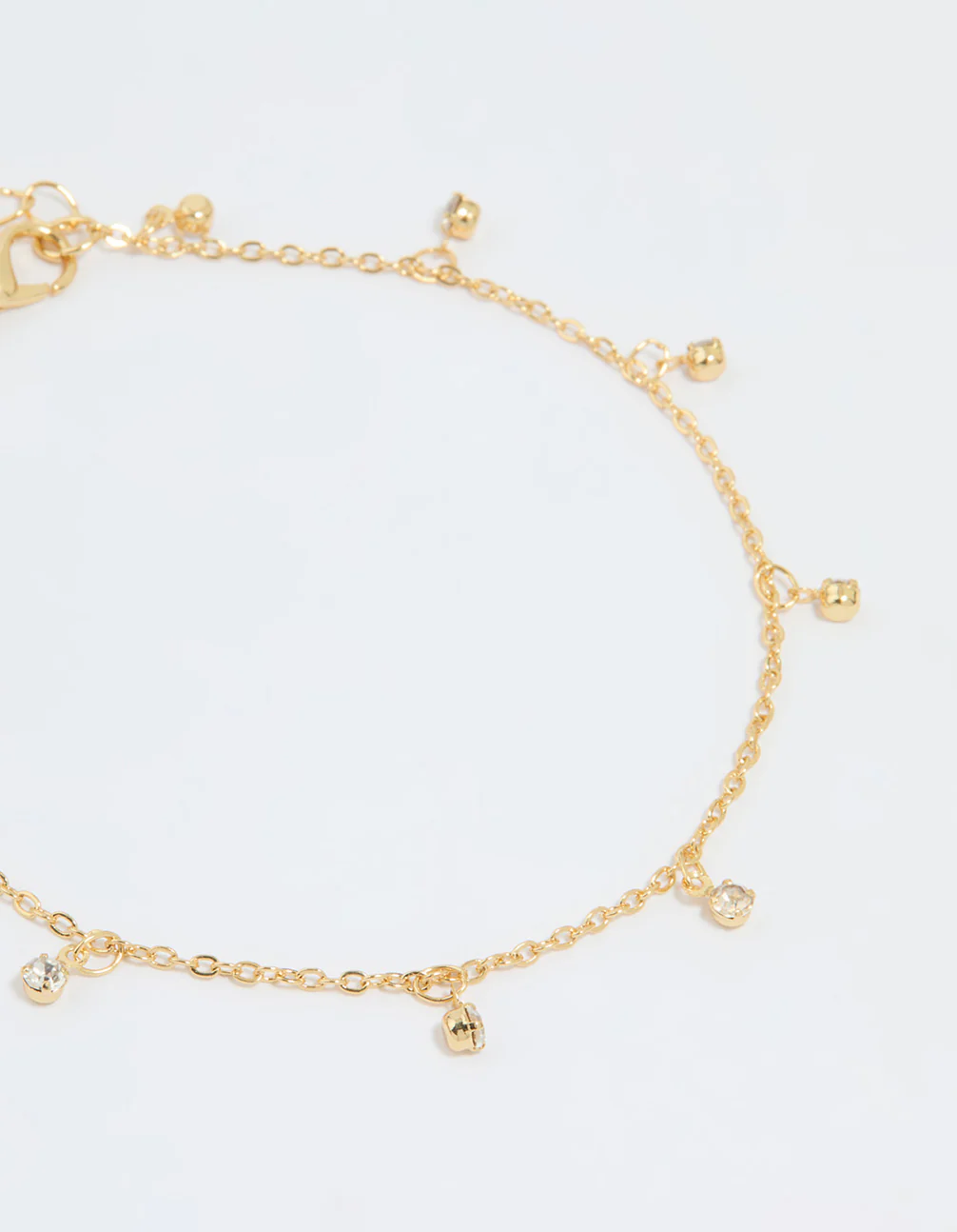 Gold Plated Diamante Droplet Chain Anklets 2-Pack - Image 3