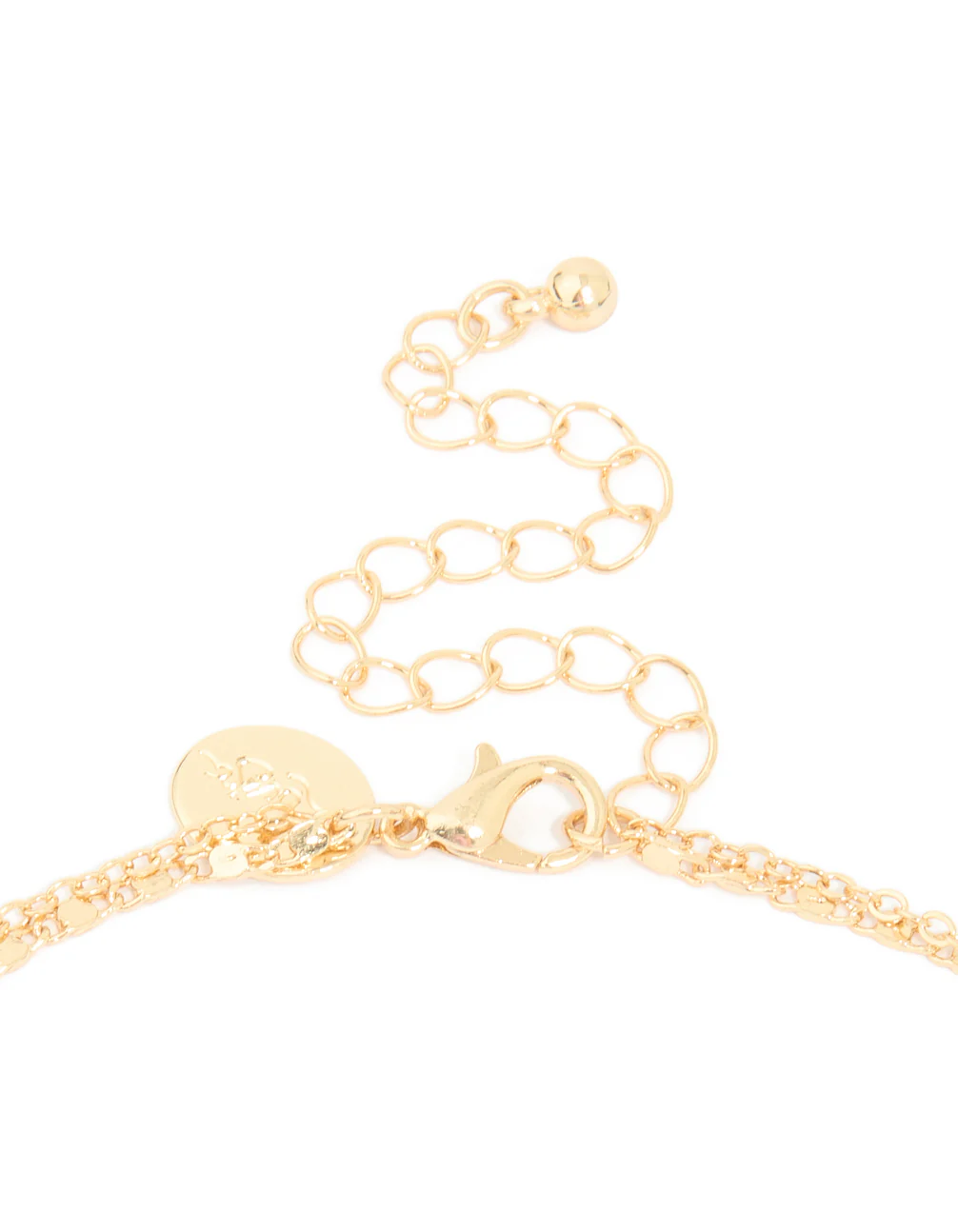Gold Plated Diamante Filigree Cross & Chain Layered Necklace - Image 3