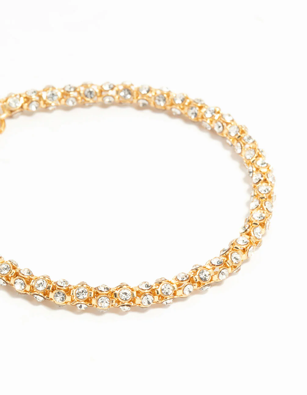 Gold Plated Diamante Fireball Bracelet Chain Bracelet - Image 2