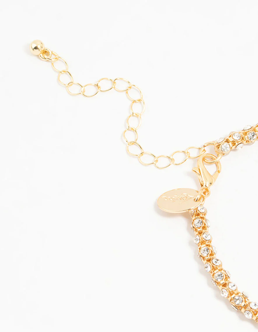 Gold Plated Diamante Fireball Bracelet Chain Bracelet - Image 3