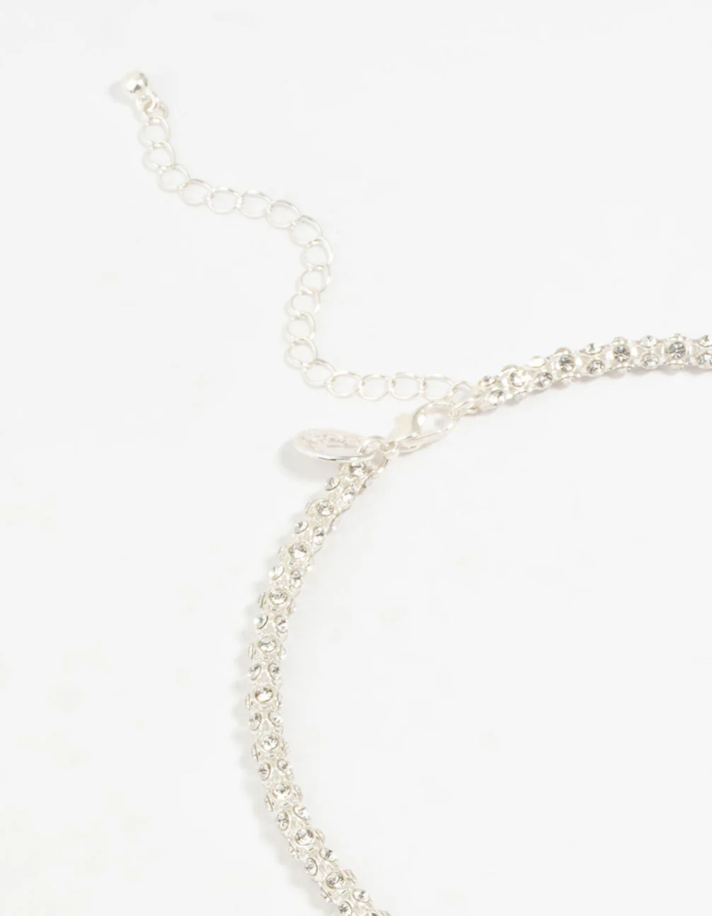 Silver Plated Diamante Fireball Chain Necklace - Image 3