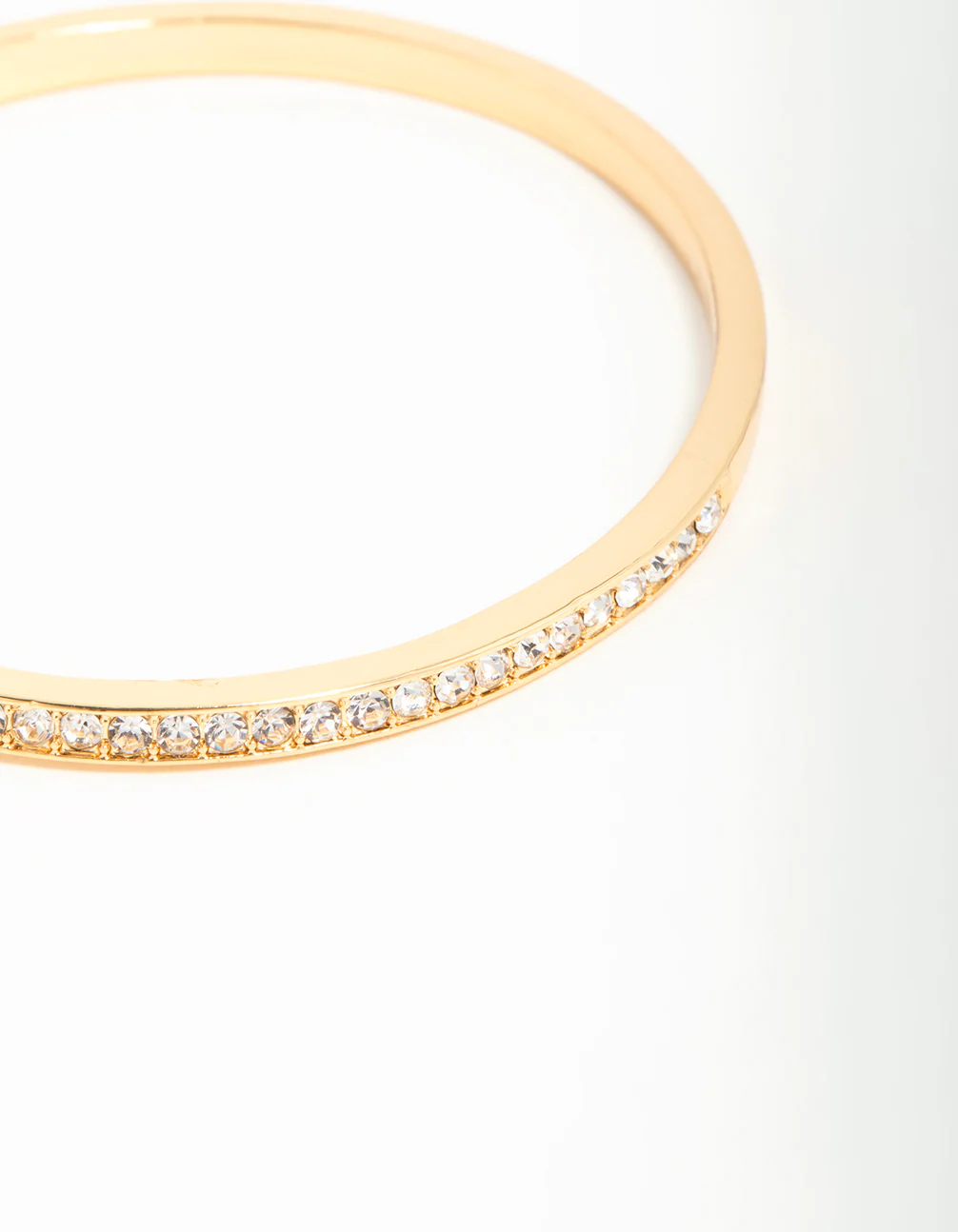 Gold Plated Diamante Half Open Wrist Cuff - Image 2
