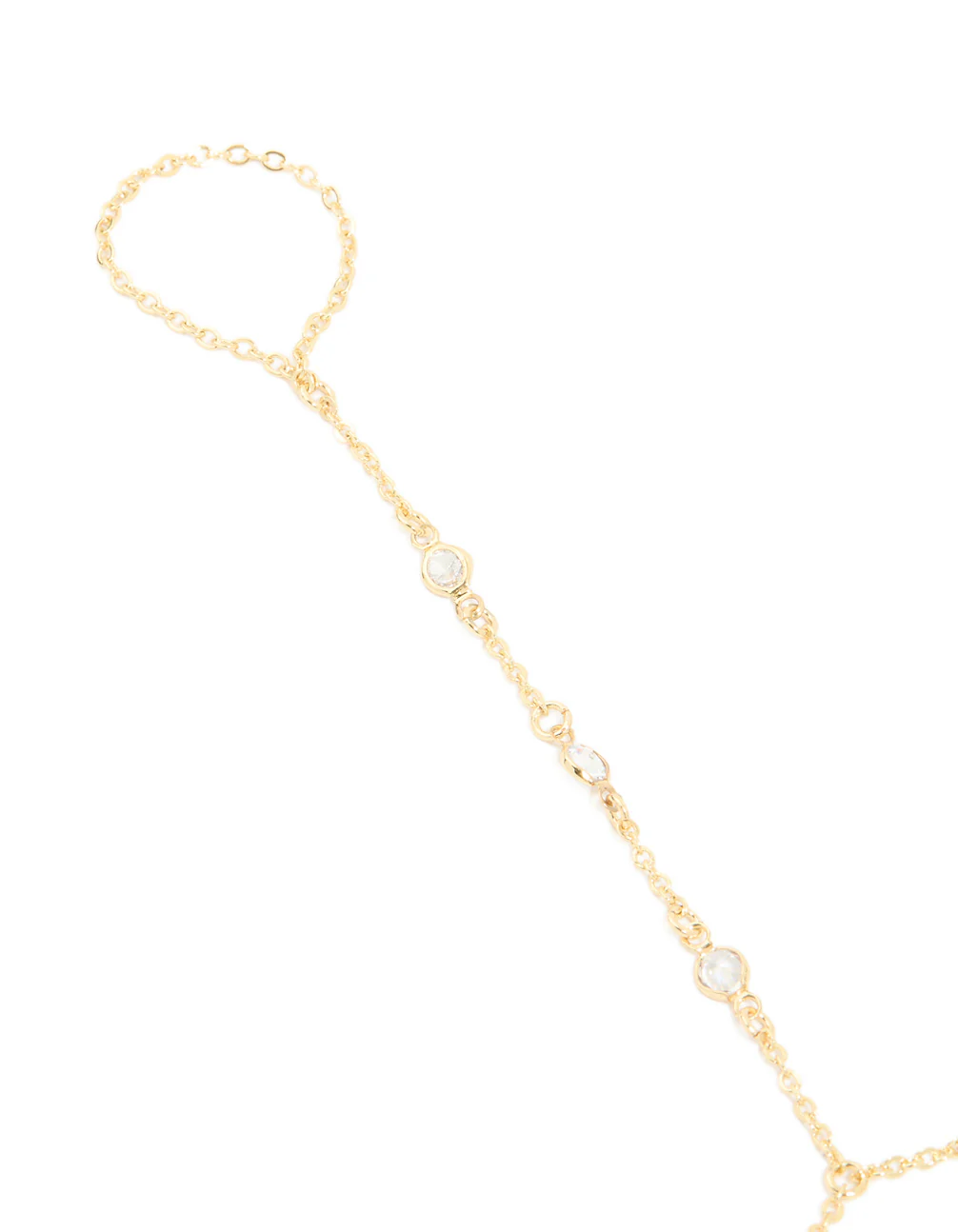 Gold Plated Diamante Hand Chain - Image 2