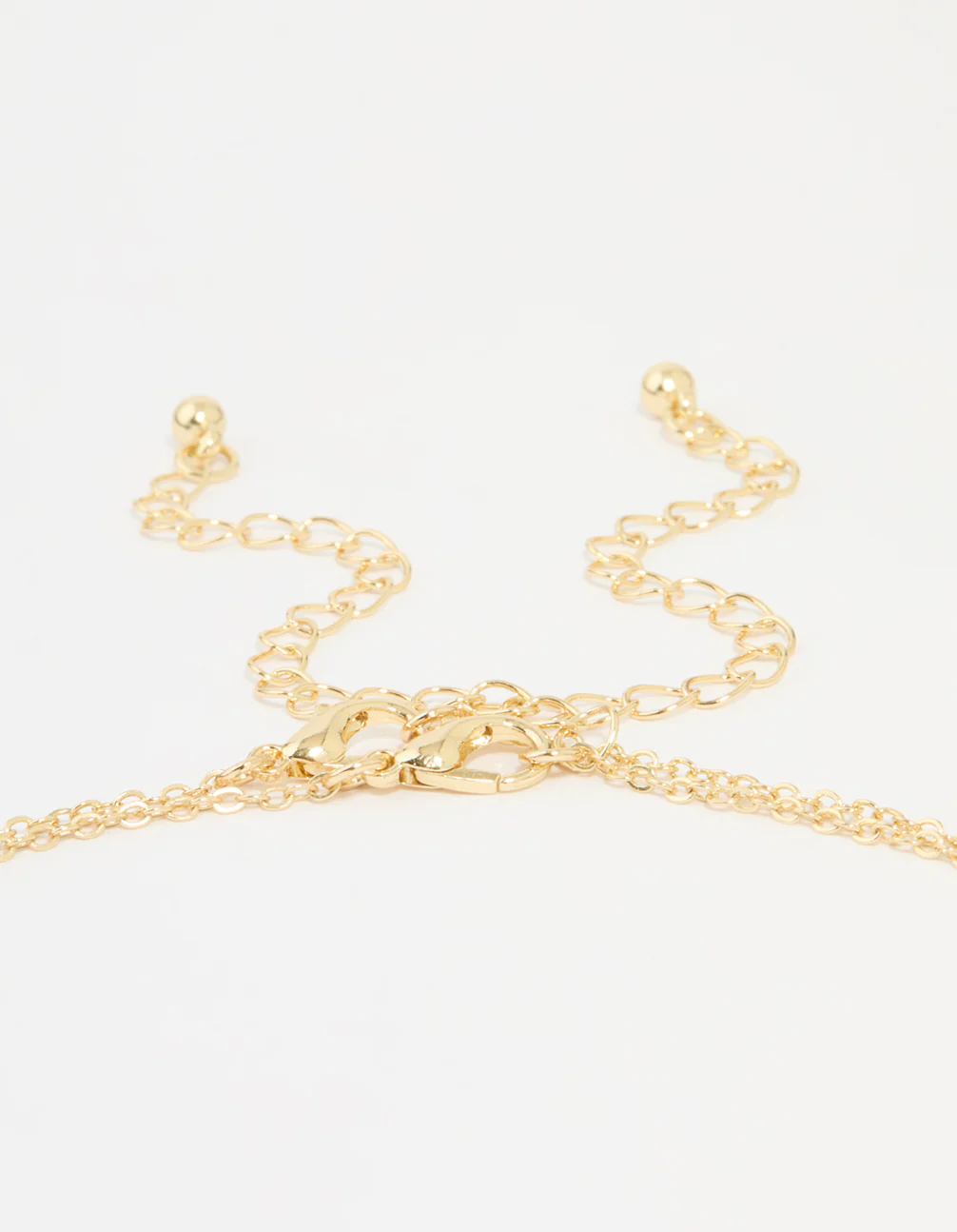 Gold Plated Diamante Heart & Cross Layered Necklace - Image 3