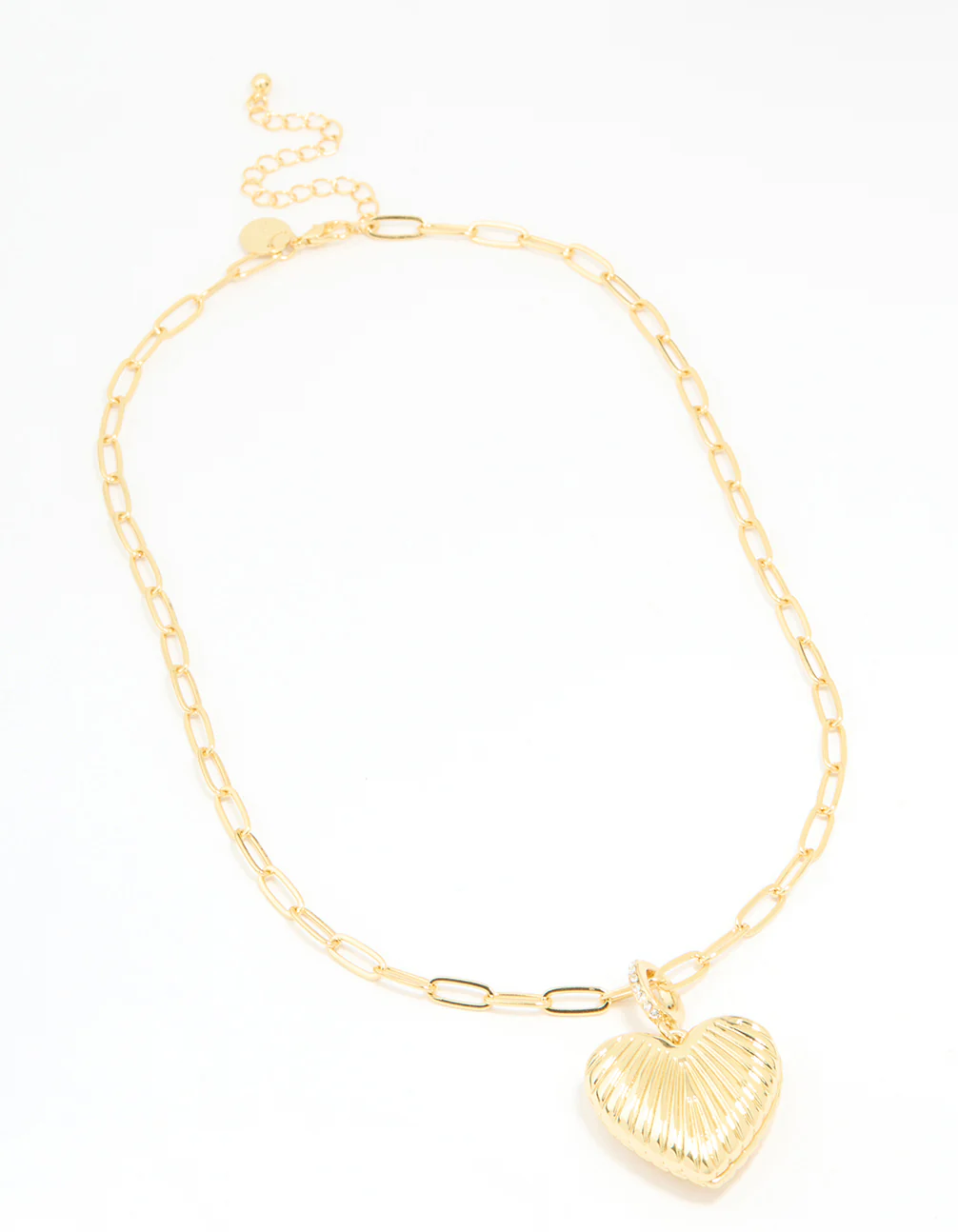 Gold Plated Diamante Heart Locket Necklace - Image 2