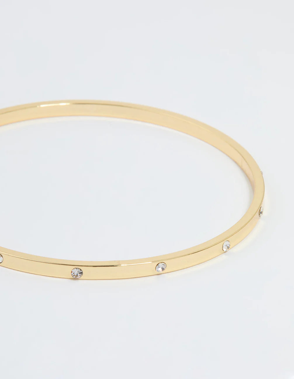 Gold Plated Diamante Inlay Bangle - Image 2