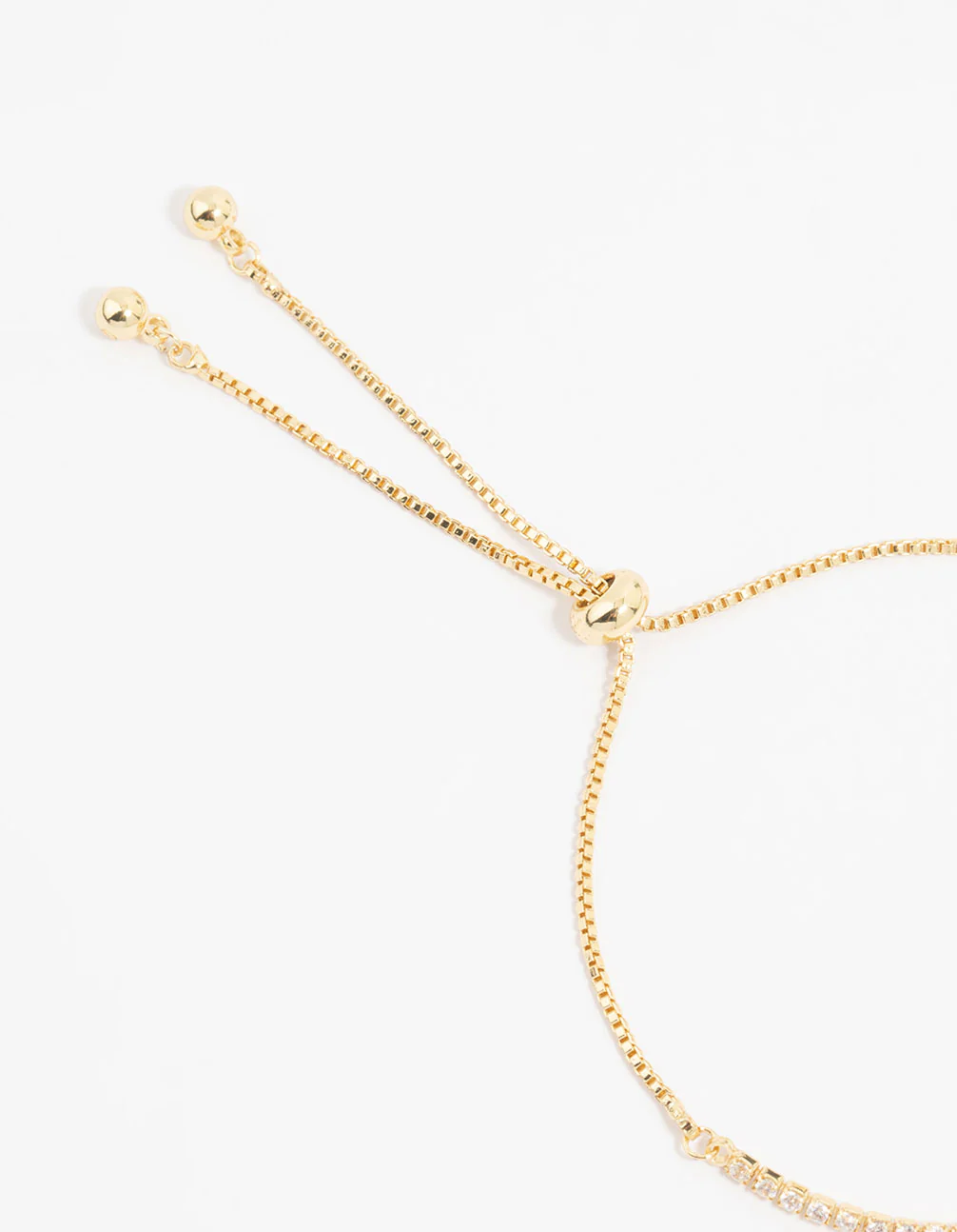 Gold Plated Diamante Mini Heart Toggle Bracelet - Image 3