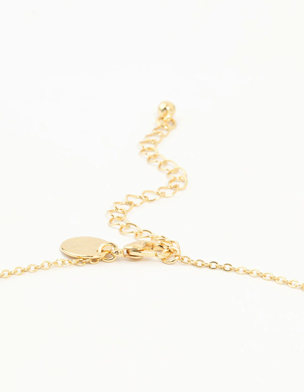 Gold Plated Diamante Outline Pendant Flower Necklace - Image 5