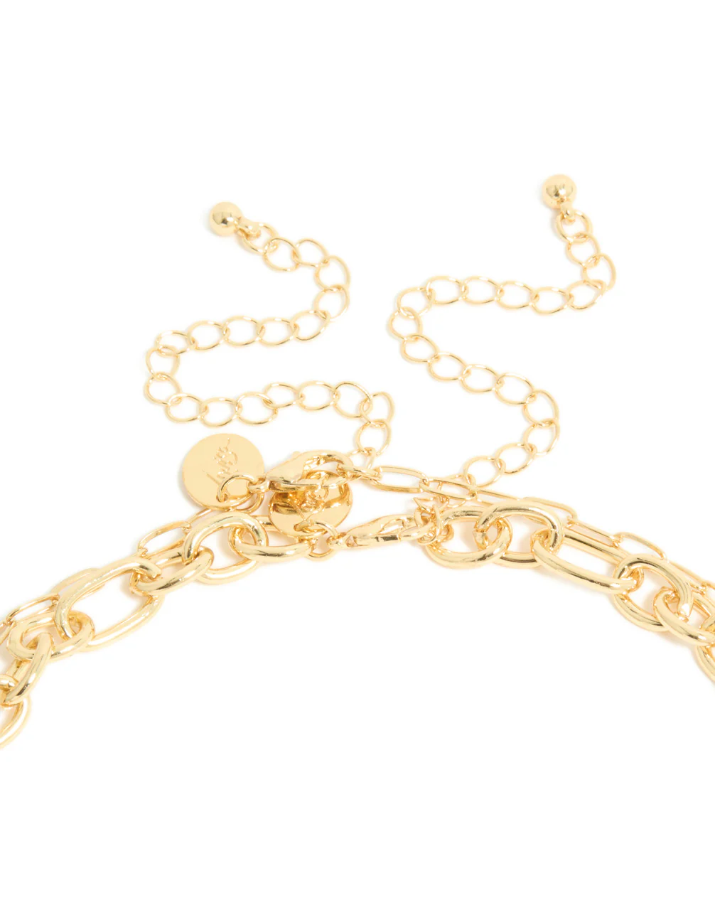 Gold Plated Diamante Rectangle Chain Layered Necklace - Image 4