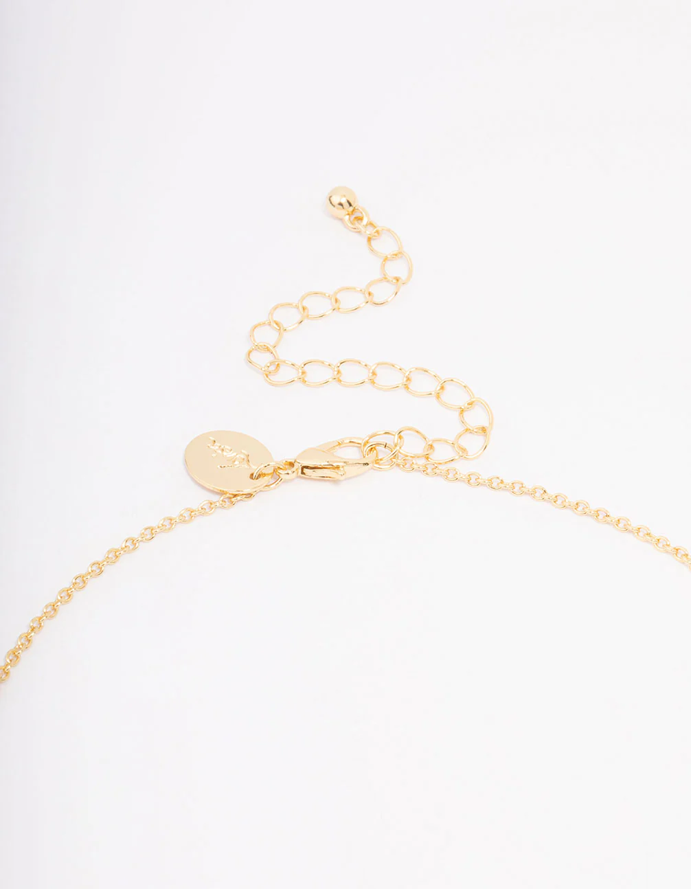 Gold Plated Diamante Round Cross Pendant Necklace - Image 3