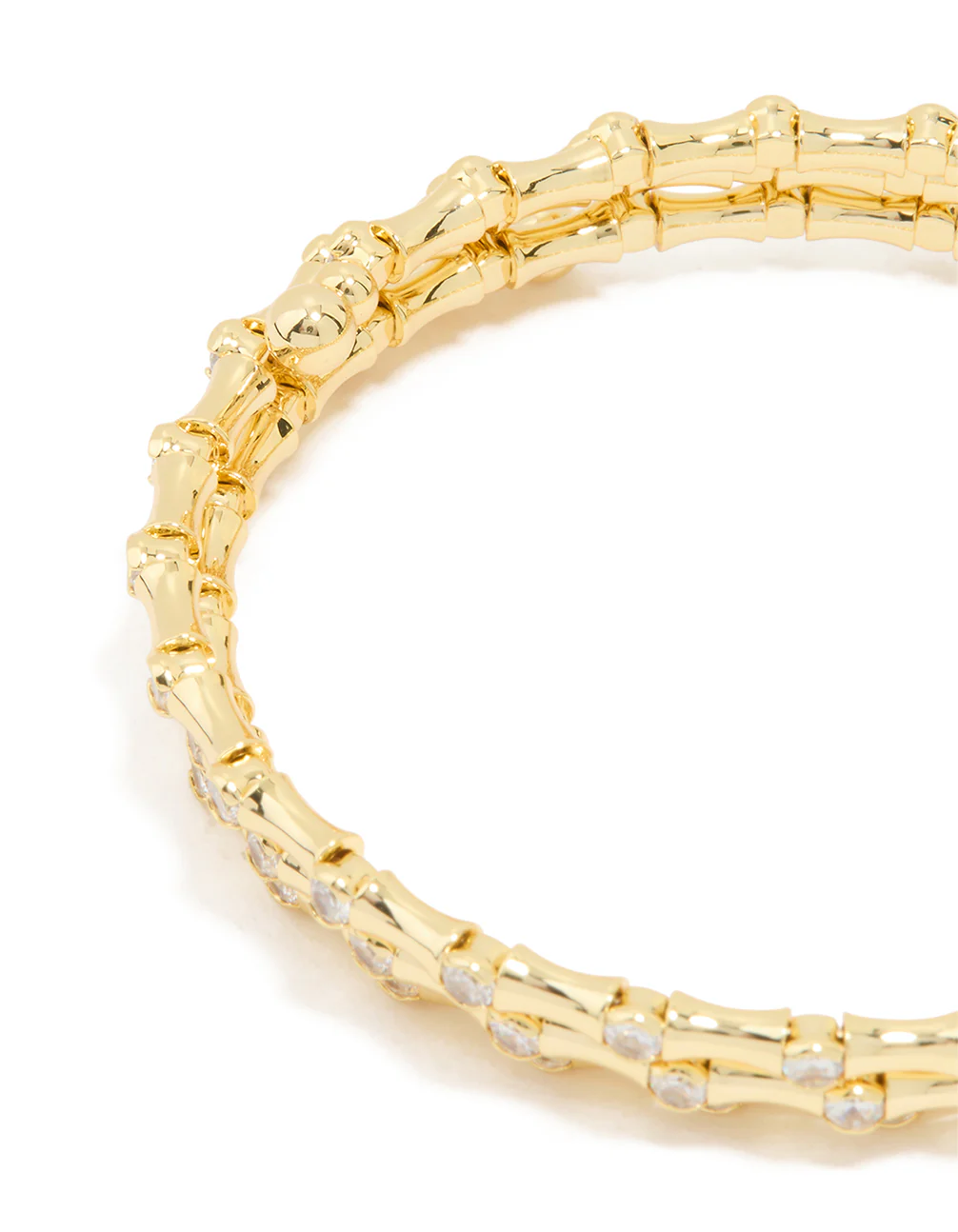 Gold Plated Diamante Spiral Bangle - Image 3